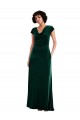 Stretch Velvet Cowl Neck Cap Sleeves Long Black Tie Evening Gown / Prom Dress / Bridesmaid Dress Kent