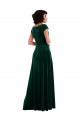 Stretch Velvet Cowl Neck Cap Sleeves Long Black Tie Evening Gown / Prom Dress / Bridesmaid Dress Kent