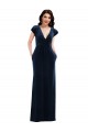 Stretch Velvet V-Neck Flutter Sleeves Long Formal Dress / Bridesmaid Dress Kent