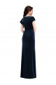 Stretch Velvet V-Neck Flutter Sleeves Long Formal Dress / Bridesmaid Dress Kent