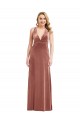 Stretch Velvet V-Neck Sleeveless Open Back Long Bridesmaid Dress / Evening Dress Kent