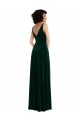 Stretch Velvet V-Neck Sleeveless V-Back Long Bridesmaid Evening Dress Kent