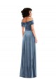 Stretch Velvet Off the Shoulder Sleeveless Long Semi Formal Evening Dress / Prom Dress / Bridesmaid Dress Kent