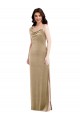 Stretch Velvet One Shoulder Sleeveless Long Black Tie Evening Gown / Prom Dress / Bridesmaid Dress Kent