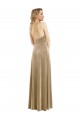 Stretch Velvet Halter Neck Sleeveless Open Back Long Semi Formal Evening Dress / Prom Dress / Bridesmaid Dress Kent
