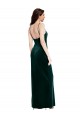 Stretch Velvet Spaghetti Straps Sleeveless Low Back Long Prom Dress / Bridesmaid Dress Kent