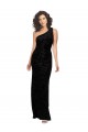 Floral Velvet & Stretch Velvet One Shoulder Sleeveless Long Bridesmaid Dresses Kent
