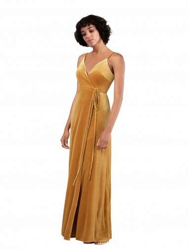 Stretch Velvet V-Neck Sleeveless V-Back Long Black Tie Evening Gown / Prom Dress / Bridesmaid Dress Kent