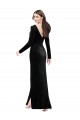 Stretch Velvet V-Neck Long Sleeves V-Back Long Formal Evening Gown / Prom Dress / Bridesmaid Dress Kent