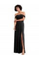Stretch Velvet Off the Shoulder Sleeveless Black Long Formal Evening Gown / Prom Dress / Bridesmaid Dress Kent