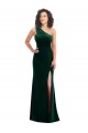 Stretch Velvet One Shoulder Sleeveless Long Black Tie Prom Dress / Bridesmaid Dress Kent