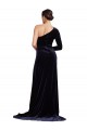 Stretch Velvet One Shoulder Long Sleeves Sweep Train Formal Evening Gown / Prom Dress / Bridesmaid Dress Kent