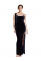 Stretch Velvet Spaghetti Straps Sleeveless Low Back Long Formal Evening Gown / Prom Dress / Bridesmaid Dress Kent