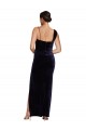 Stretch Velvet Spaghetti Straps Sleeveless Low Back Long Formal Evening Gown / Prom Dress / Bridesmaid Dress Kent