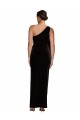 Stretch Velvet One Shoulder Sleeveless Black Long Formal Evening Gown / Prom Dress / Bridesmaid Dress Kent