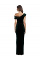 Stretch Velvet Off the Shoulder Sleeveless Long High Low Evening Gown / Prom Dress / Bridesmaid Dress Kent