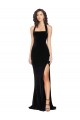 Stretch Velvet Halter Neck Sleeveless Low Back Long Semi Formal Evening Dress / Prom Dress / Bridesmaid Dress Kent