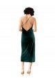 Stretch Velvet Spaghetti Straps Sleeveless Open Back Midi Length Formal Dress / Bridesmaid Dress Kent