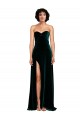 Stretch Velvet Sweetheart Sleeveless Low Back Sweep Train Semi Formal Evening Dress / Prom Dress / Bridesmaid Dress Kent
