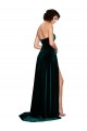Stretch Velvet Sweetheart Sleeveless Low Back Sweep Train Semi Formal Evening Dress / Prom Dress / Bridesmaid Dress Kent